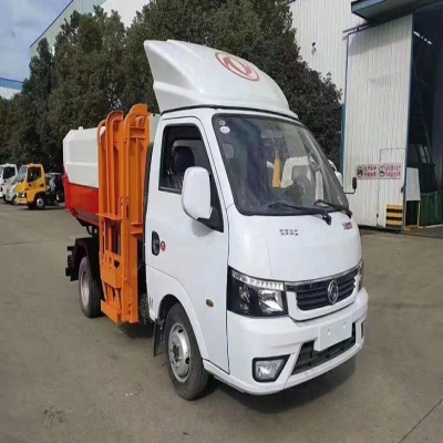 程力挂桶垃圾车_东风途逸侧装挂桶垃圾车