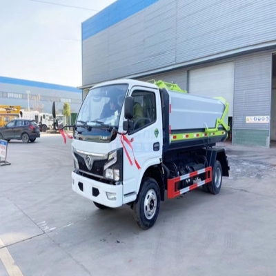 程力挂桶垃圾车_东风多利卡侧装挂桶垃圾车