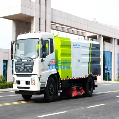 程力威牌12立方扫路车_东风天锦康明斯230马力道路清扫车