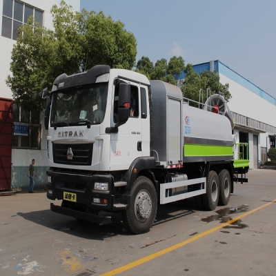程力威牌抑尘车_重汽汕德卡16立方120米雾炮抑尘车