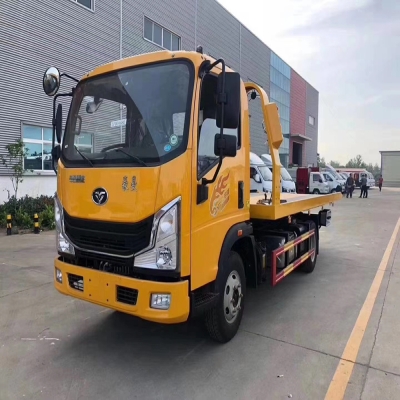 程力威清障车_重汽豪曼蓝牌平板清障车