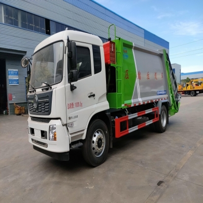 程力威牌14立方垃圾压缩车_三角翻转斗压缩车