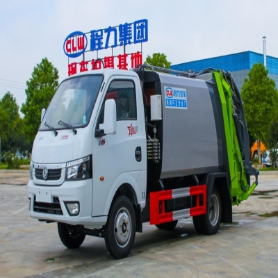 程力威5立方压缩垃圾车_地下室垃圾压缩车