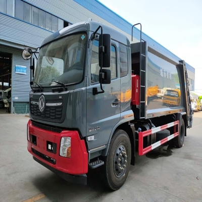 程力威牌14立方压缩垃圾车_东风天锦垃圾压缩车