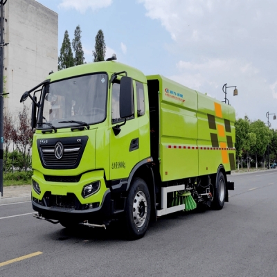 程力牌清扫车_东风天锦18立方纯电动洗扫车